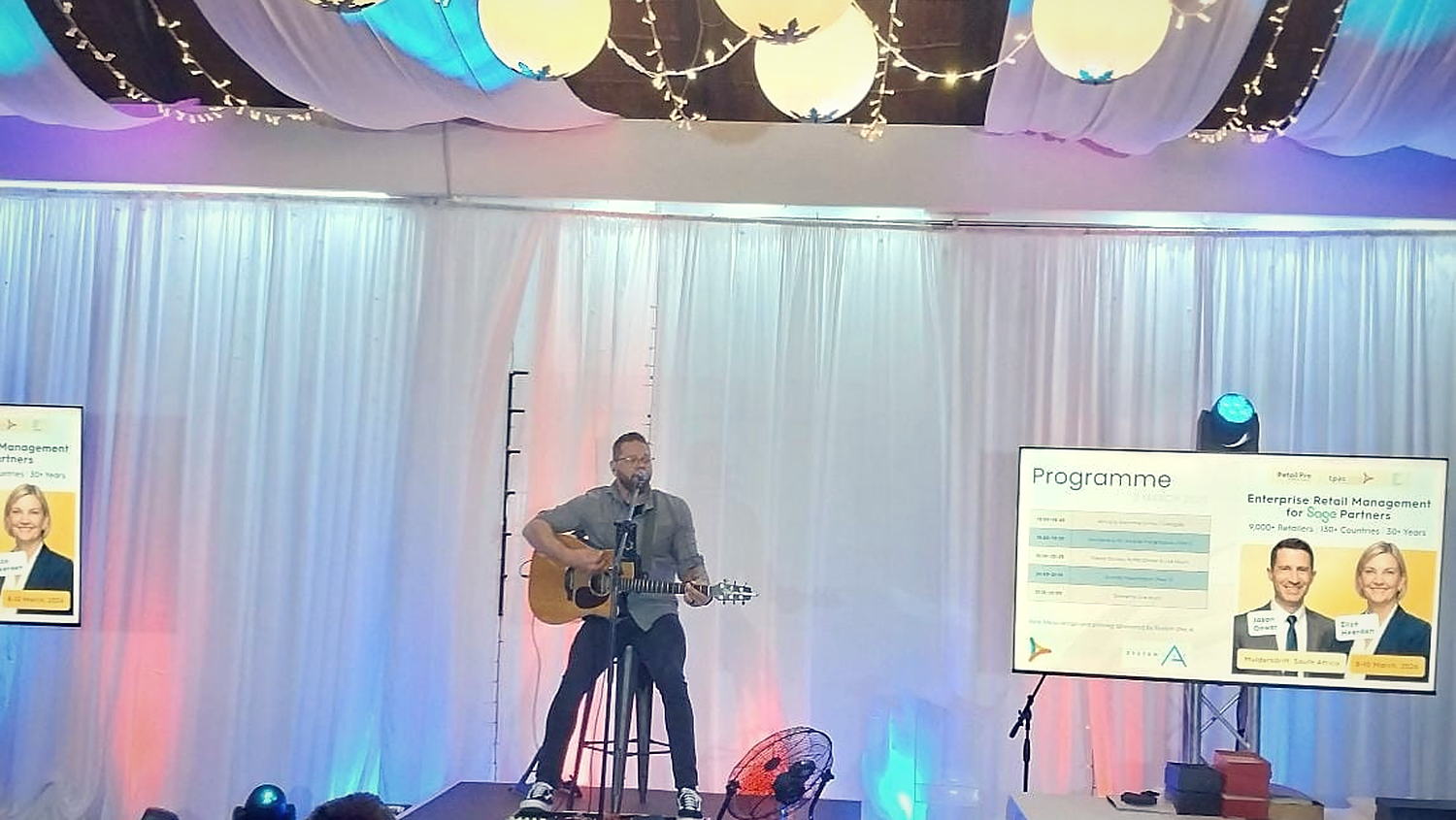 A musician performing during a TPAC evening programme