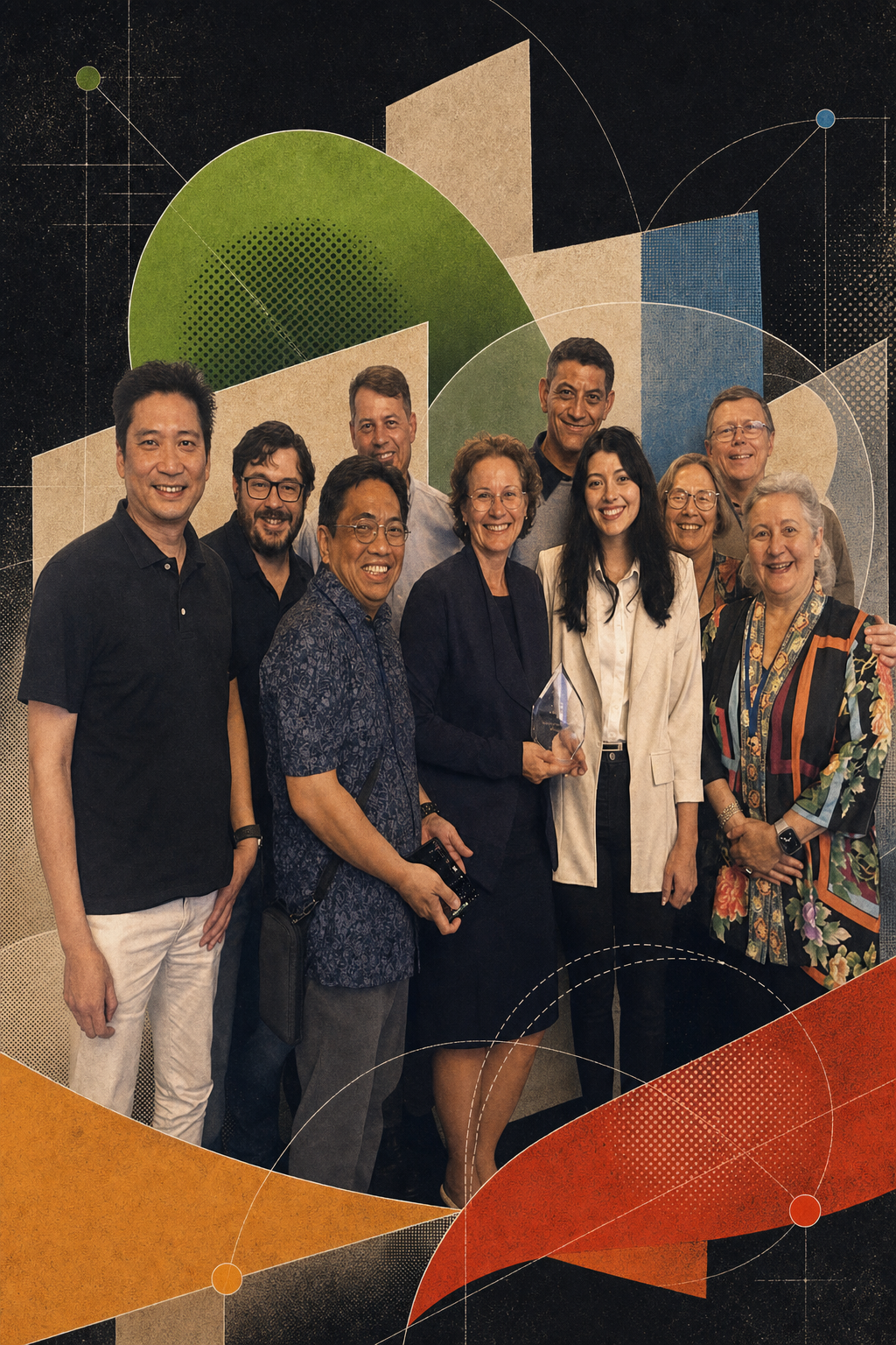 Art-directed collage of TPAC community members gathered together